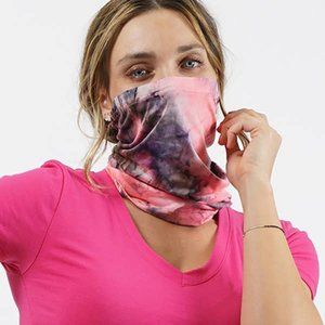 New Trendy Pink Tie-Dye Face Cover